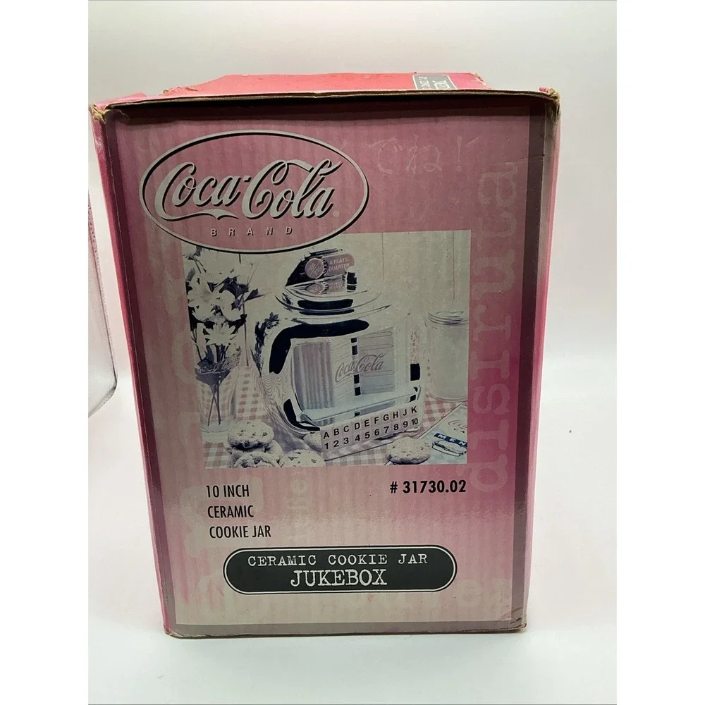 Vintage 2000 Coca-Cola Jukebox Shiny Silver Cookie Jar by Gibson, NIB